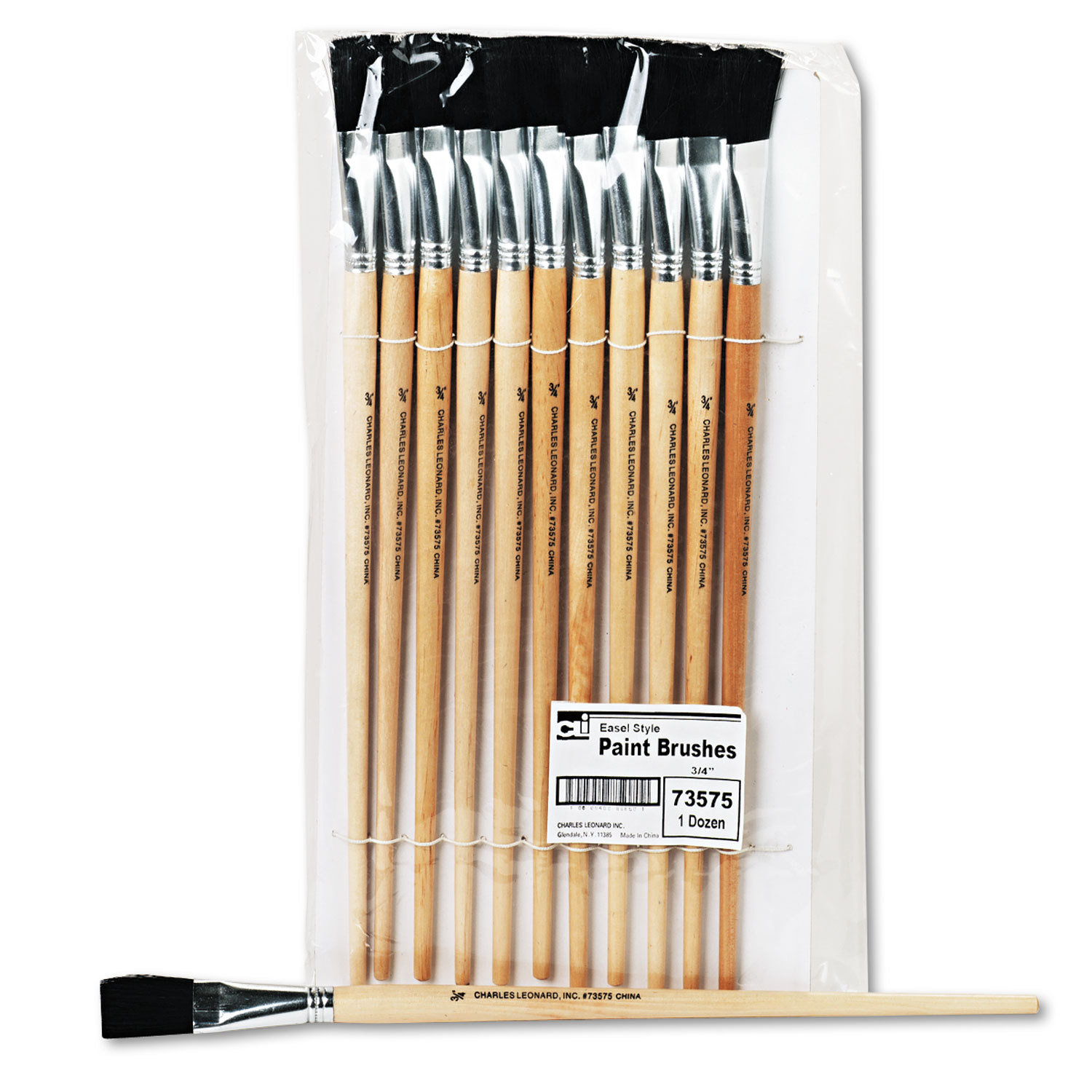 BRUSH,EASEL FLAT 3/4",BK