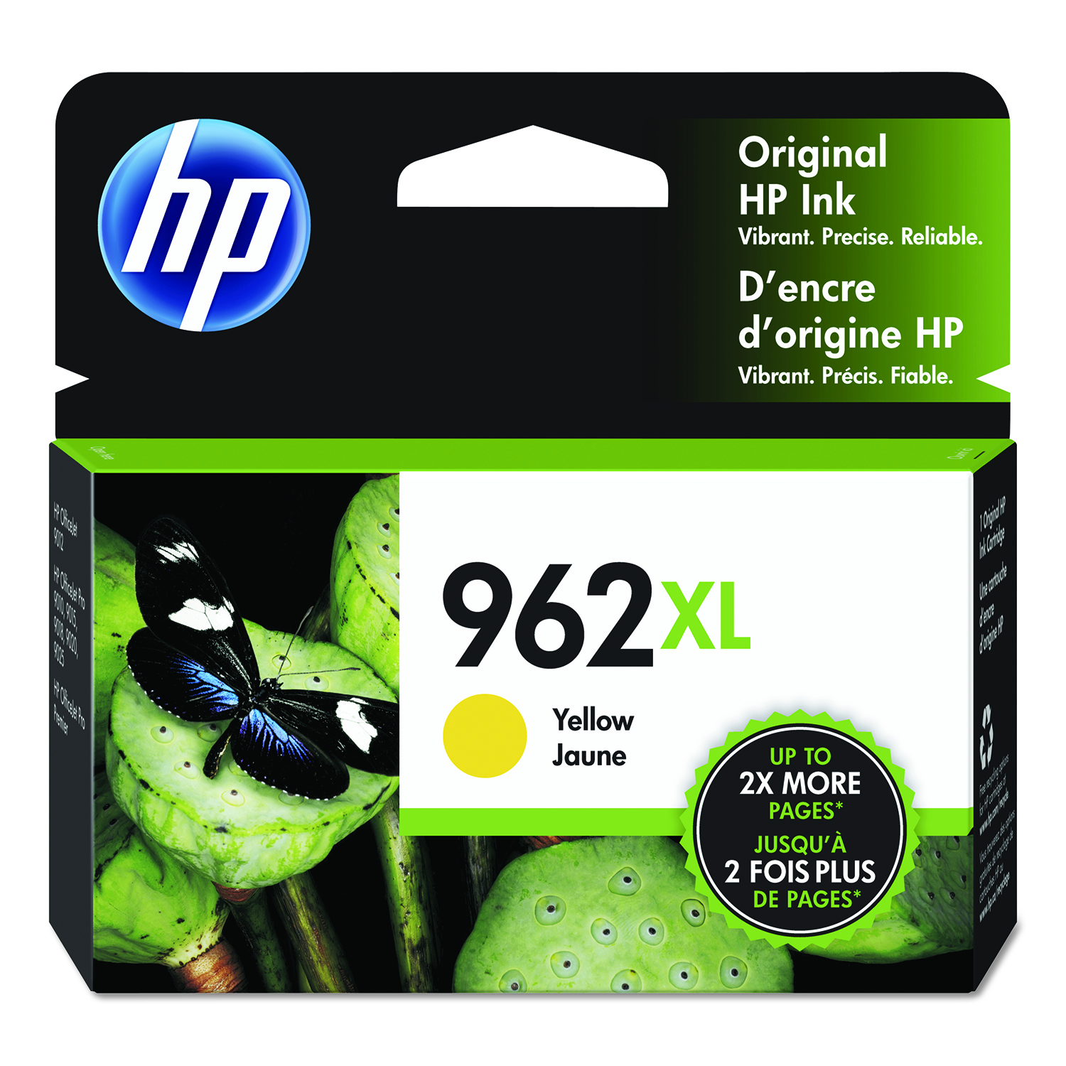HP 962XL High Yield Yellow Ink Cartridge; Yield: 1,600 pages