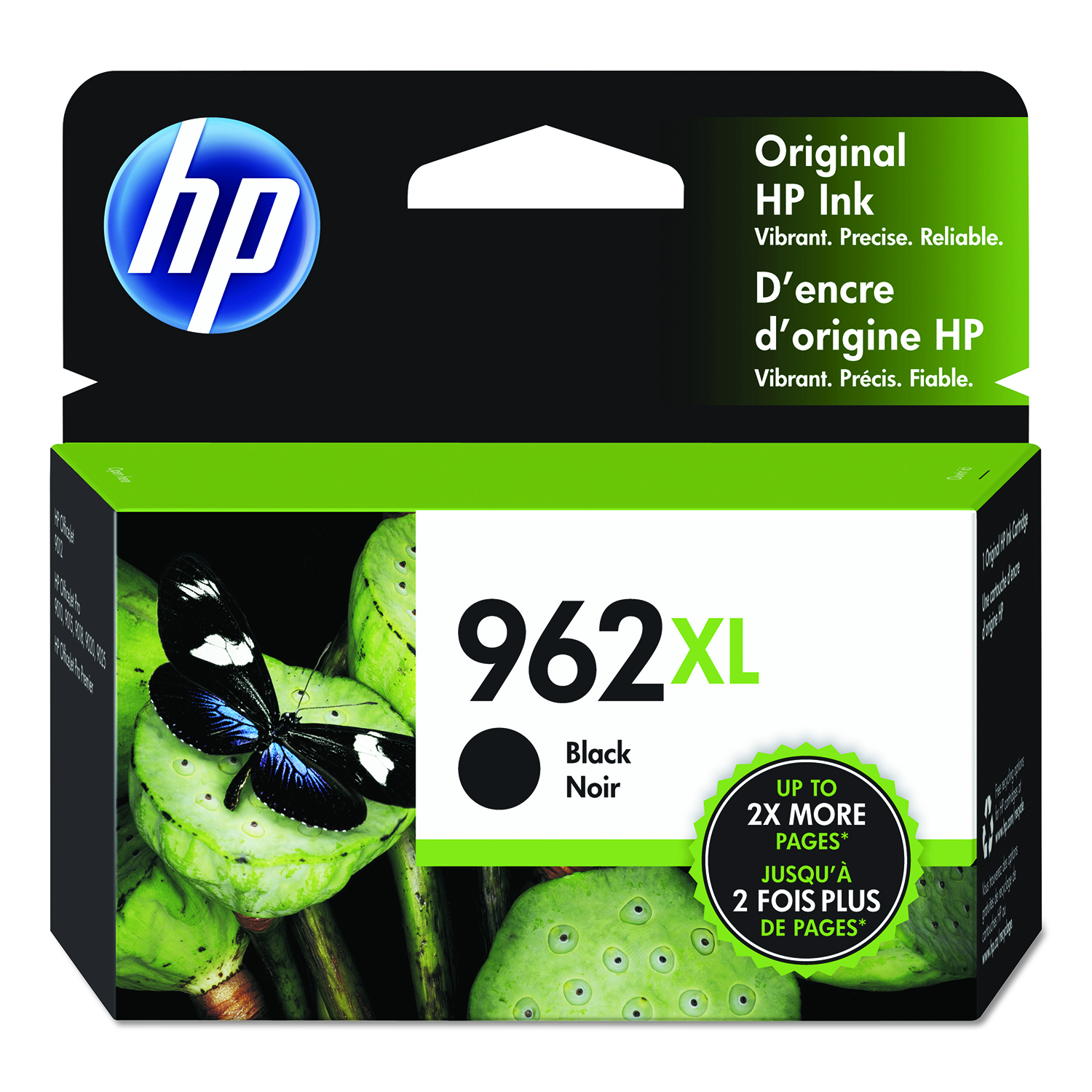 HP 962XL High Yield Black Ink Cartridge; Yield: 2,000 pages