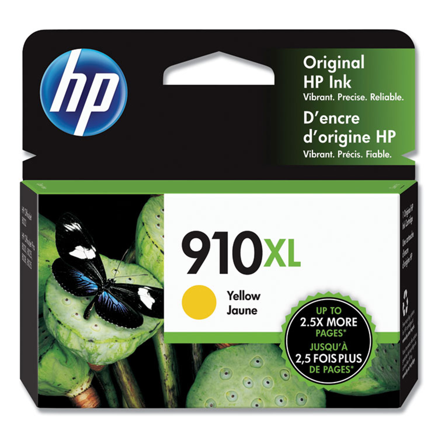 HP 910XL High Yield Yellow Ink Cartridge; Yield: 825 pages