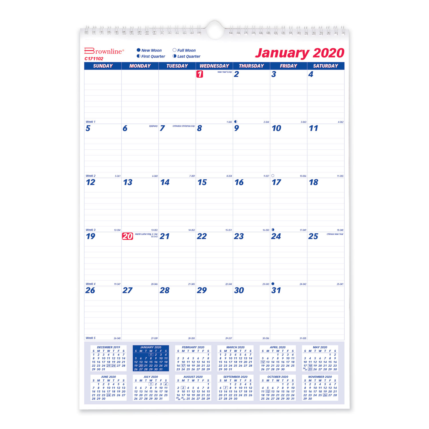 CALENDAR,WALL,12X17,WH