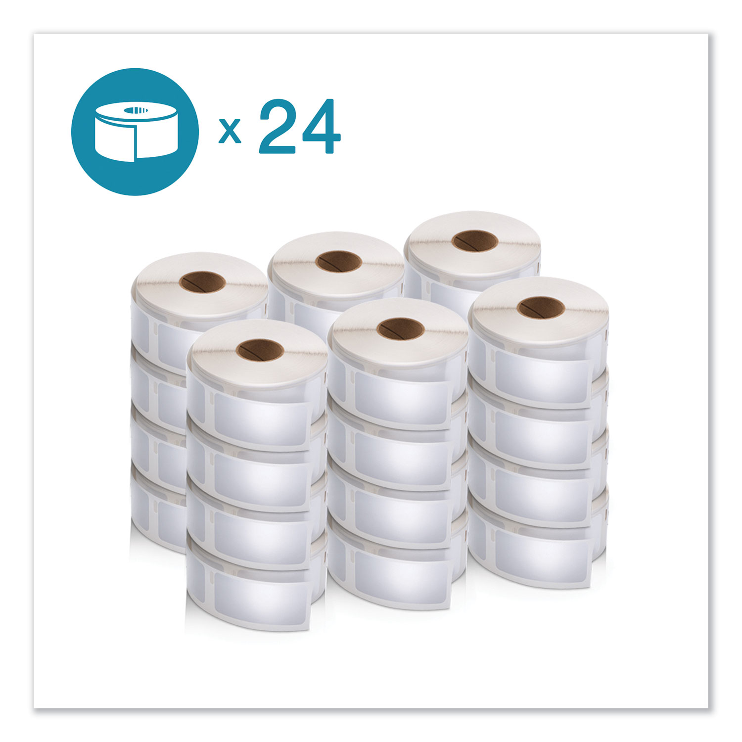 LW Multipurpose Labels, 1\" x 2.13\", White, 500/Roll, 24 Rolls/Pack