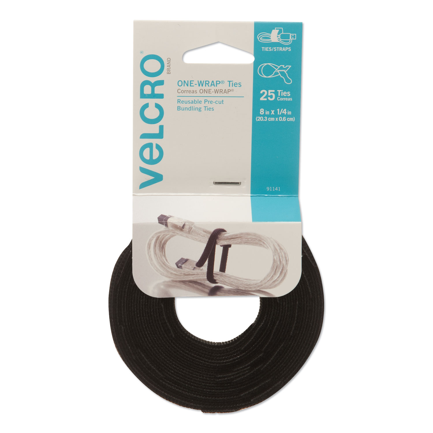 FASTENER,8" STRAP,25PK,BK
