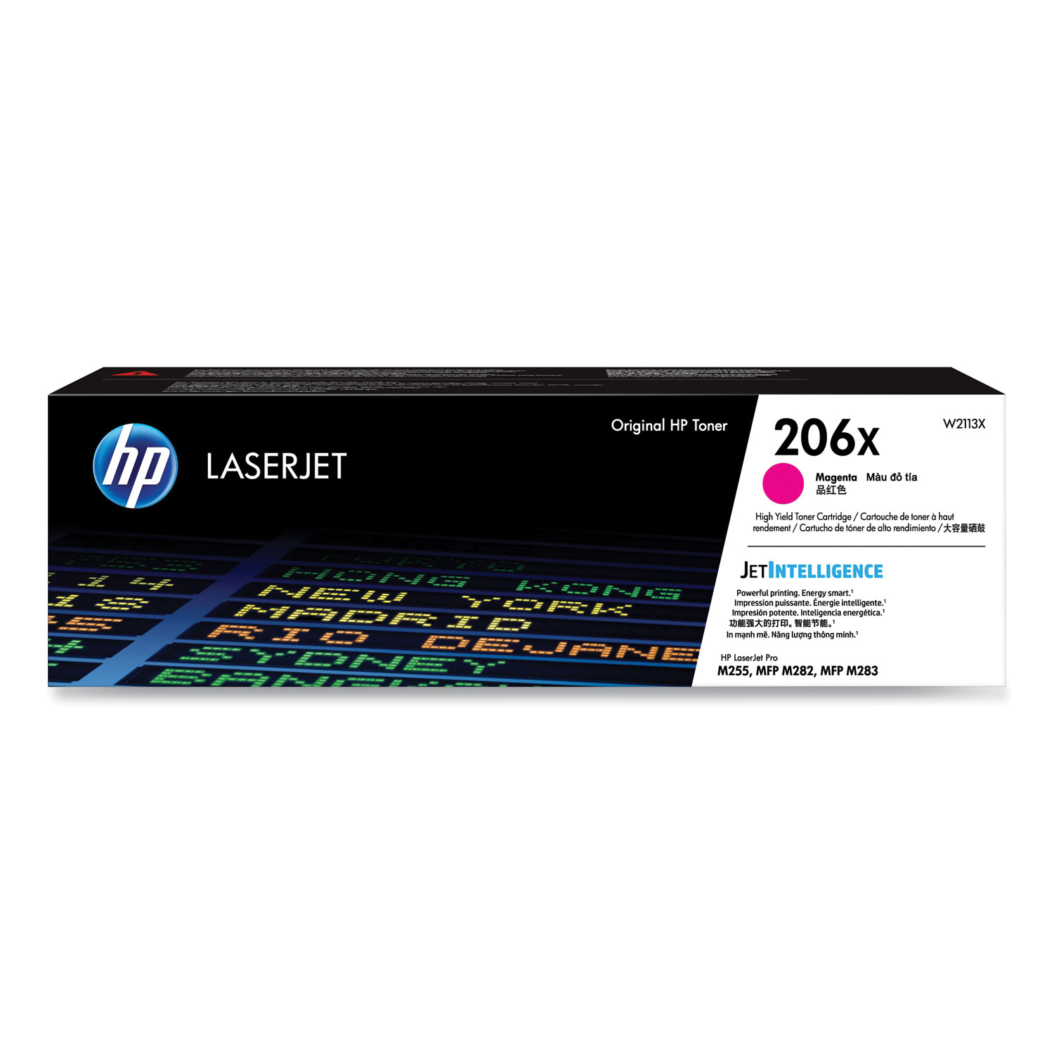 HP 206X (W2113X) High Yield Magenta Original Toner Cartridge; Yield 2,450 pages