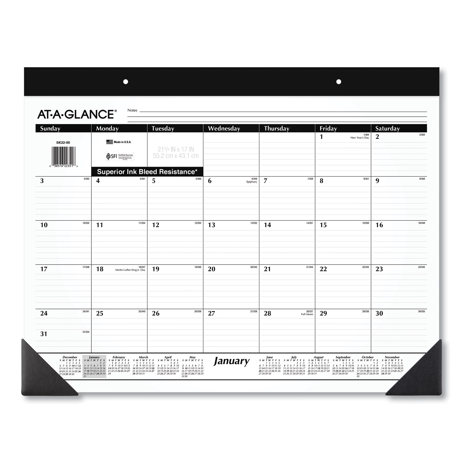 CALENDAR,DESK PAD,12MO