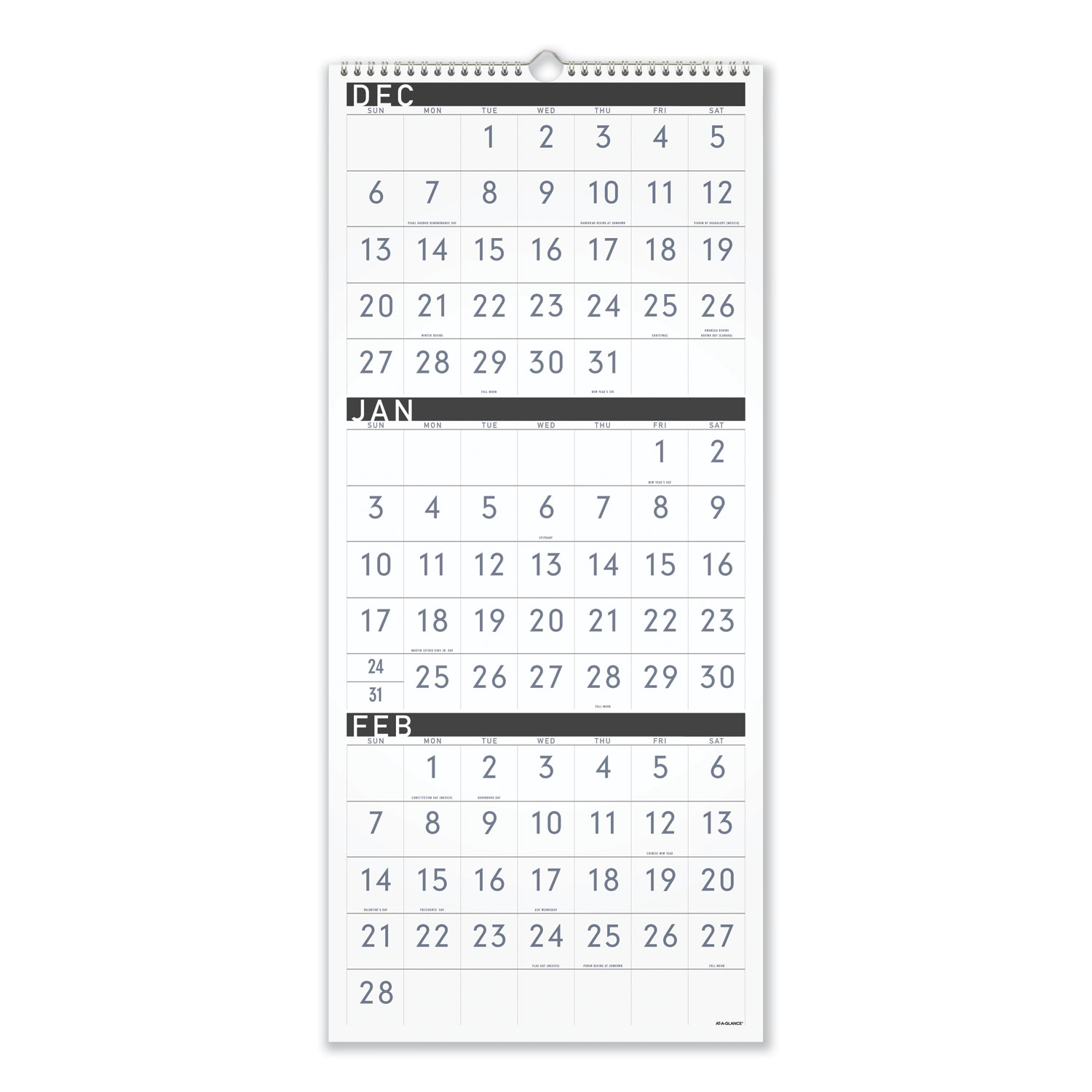 CALENDAR,WALL,CONTMPRY,WH