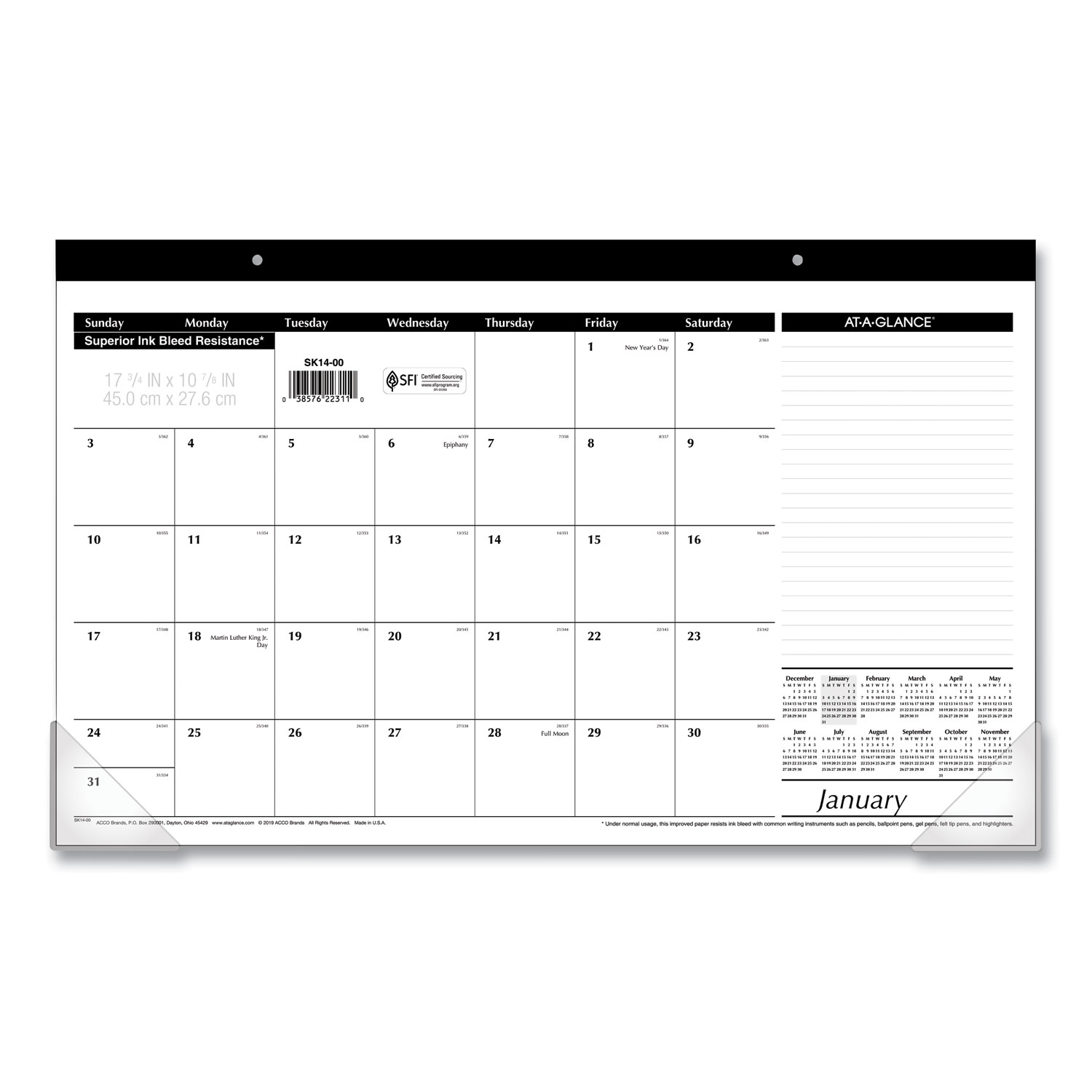 CALENDAR,WRKSTN DSK PD,BK