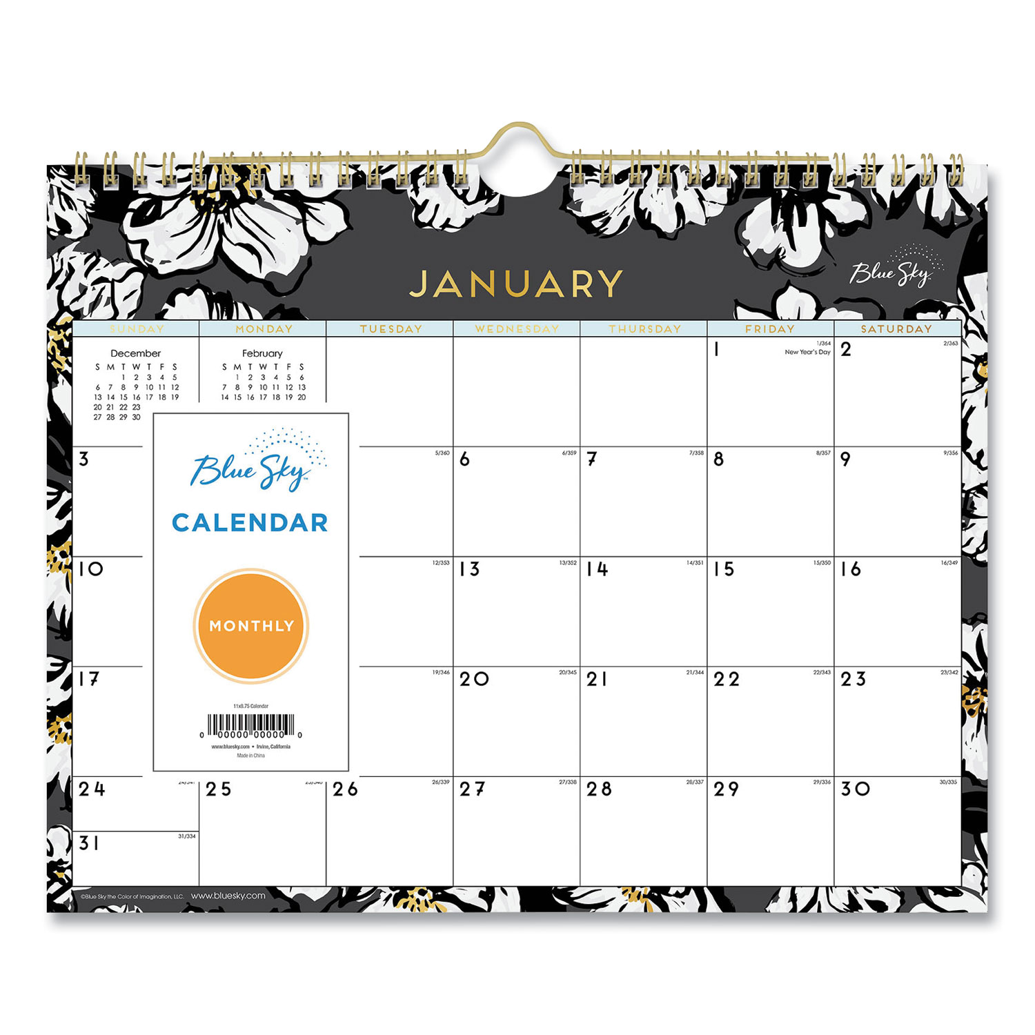 CALENDAR,WALL,11X8.75,BK
