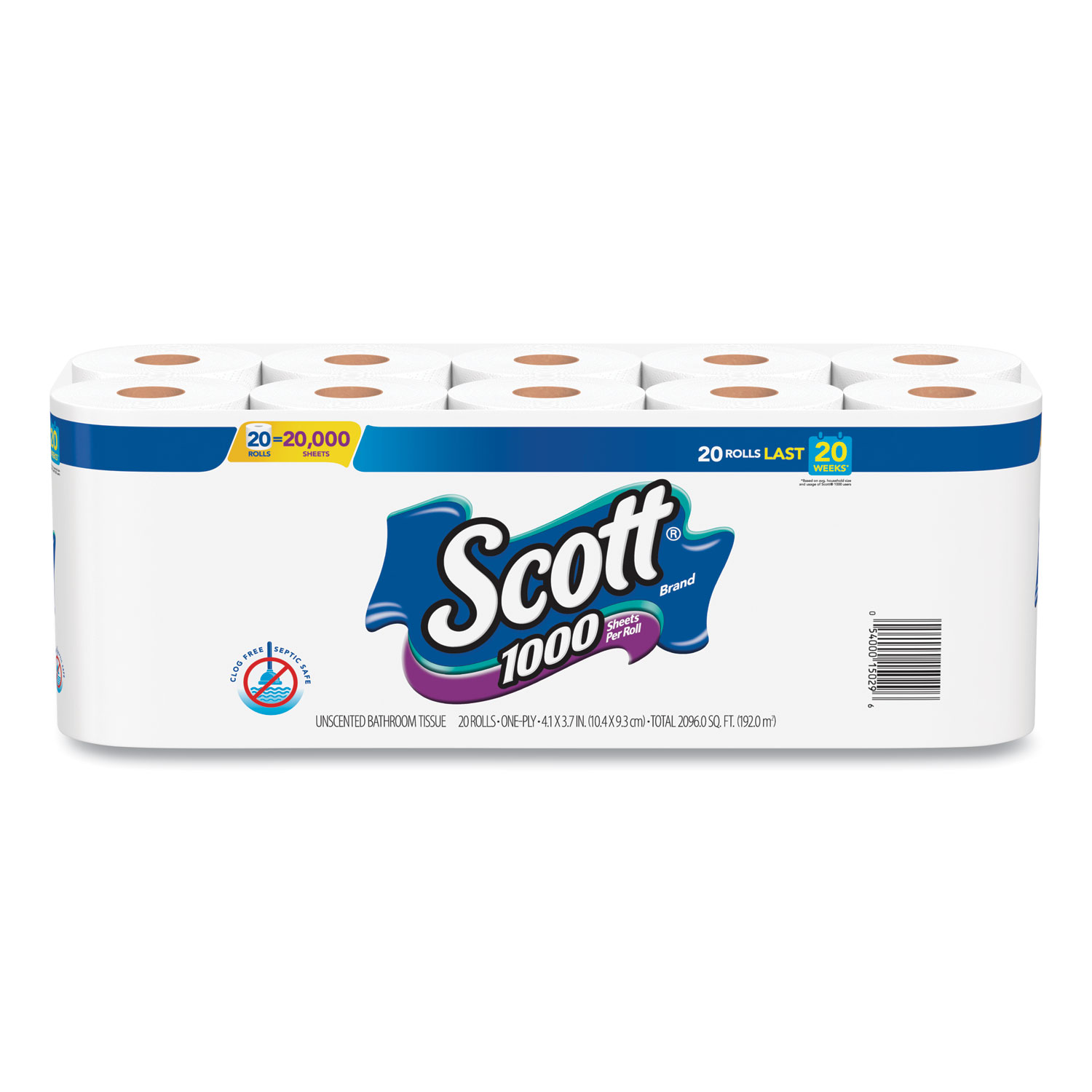 TISSUE,SCOTT,BTH,20/PK,WH
