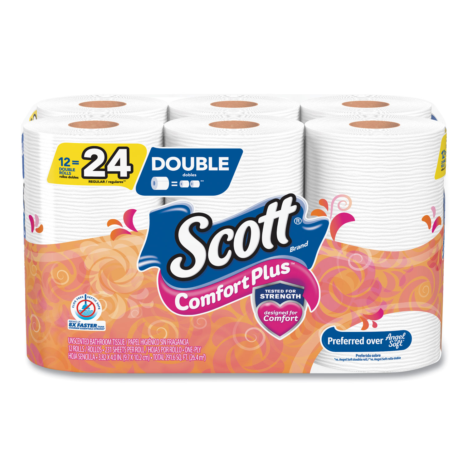 TISSUE,COMFORT,WH,4PK/CT