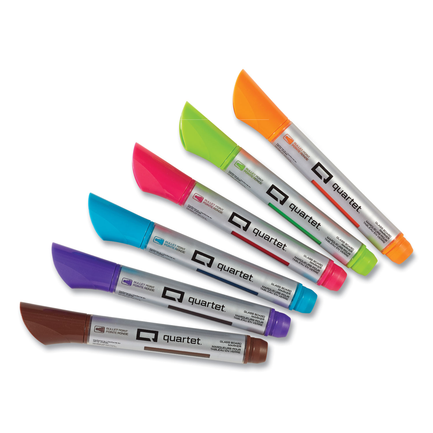MARKER,GLASSBOARD,6PK,AST