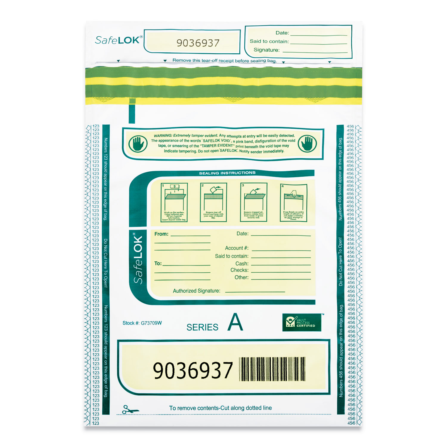 BAG,9X12,SAFELOK,100/P,WH