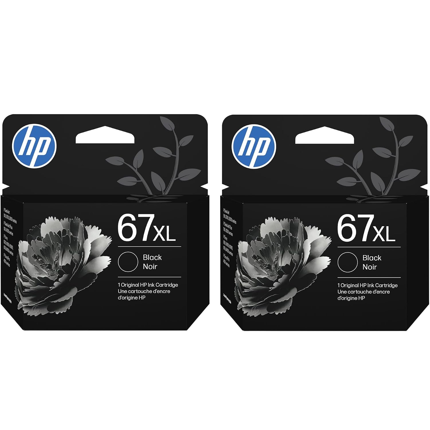 HP 67 XL Black 2-pack Original Ink Cartridge Bundle (3YM57AN x 2)