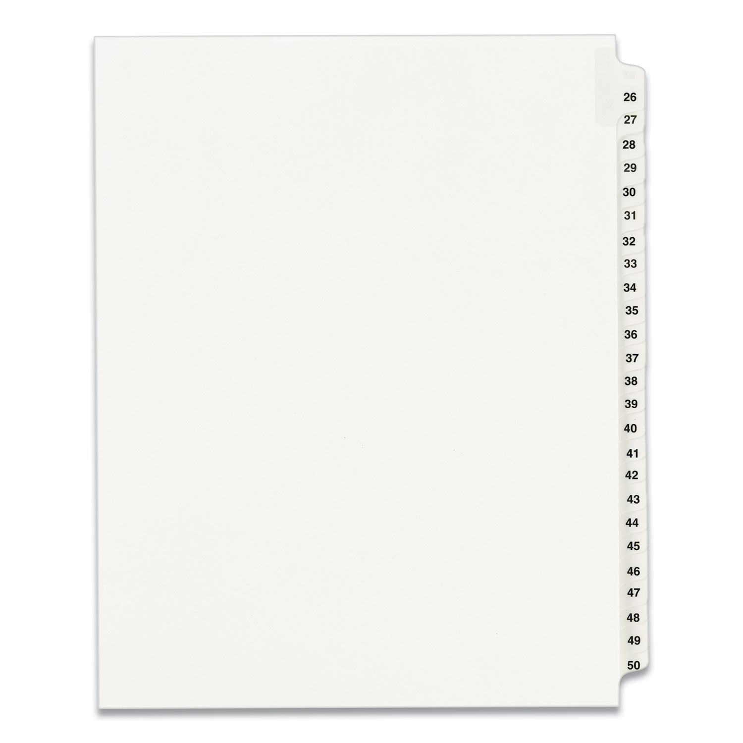 INDEX,LTR1/25#26-50,25WHT