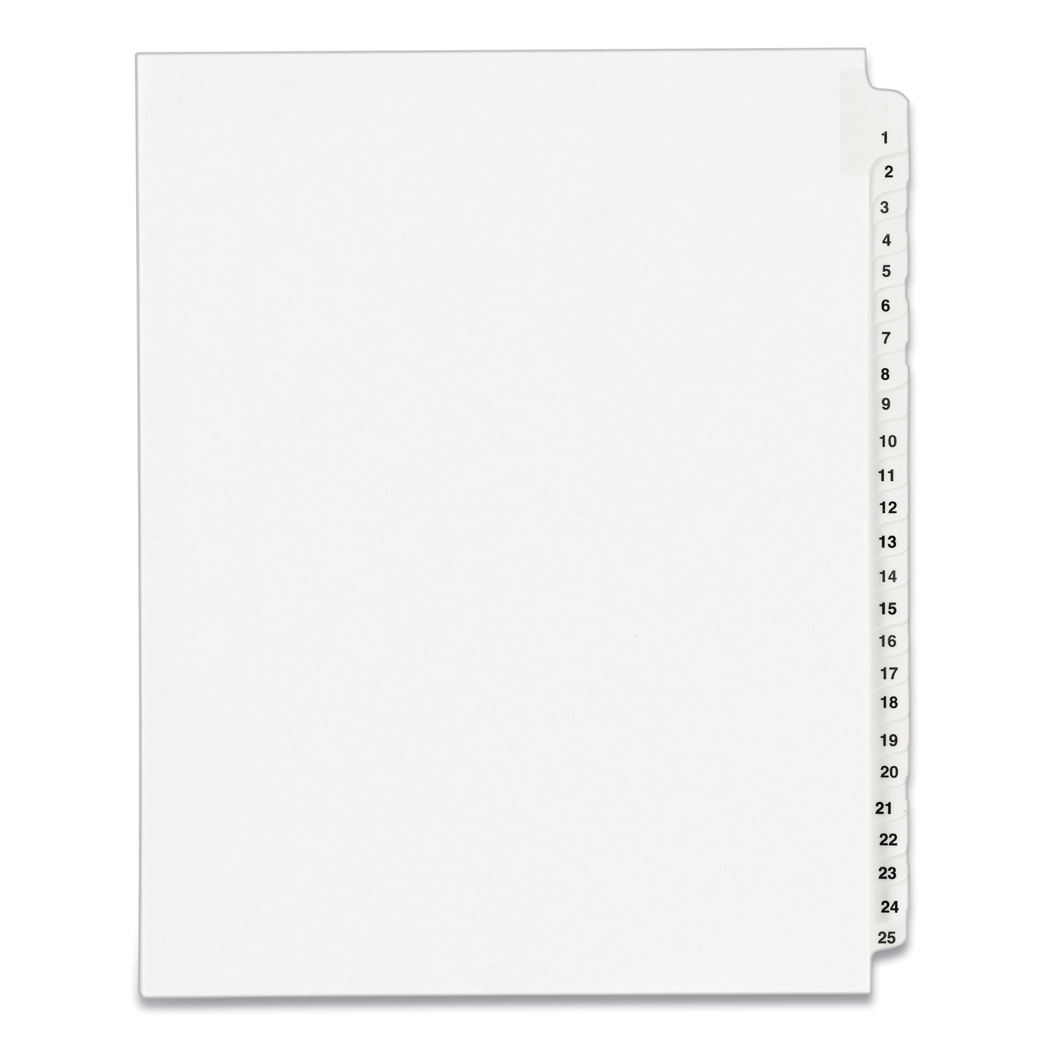 INDEX,LTR,1/25#1-25,25WHT