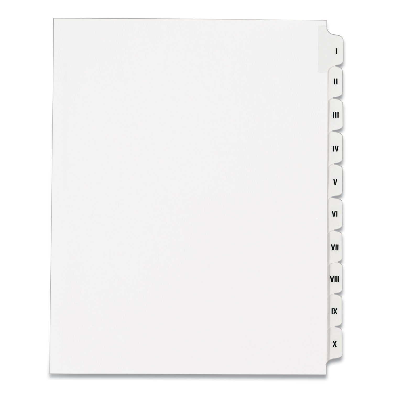 INDEX,LGL,SDE TAB I-X,WHT