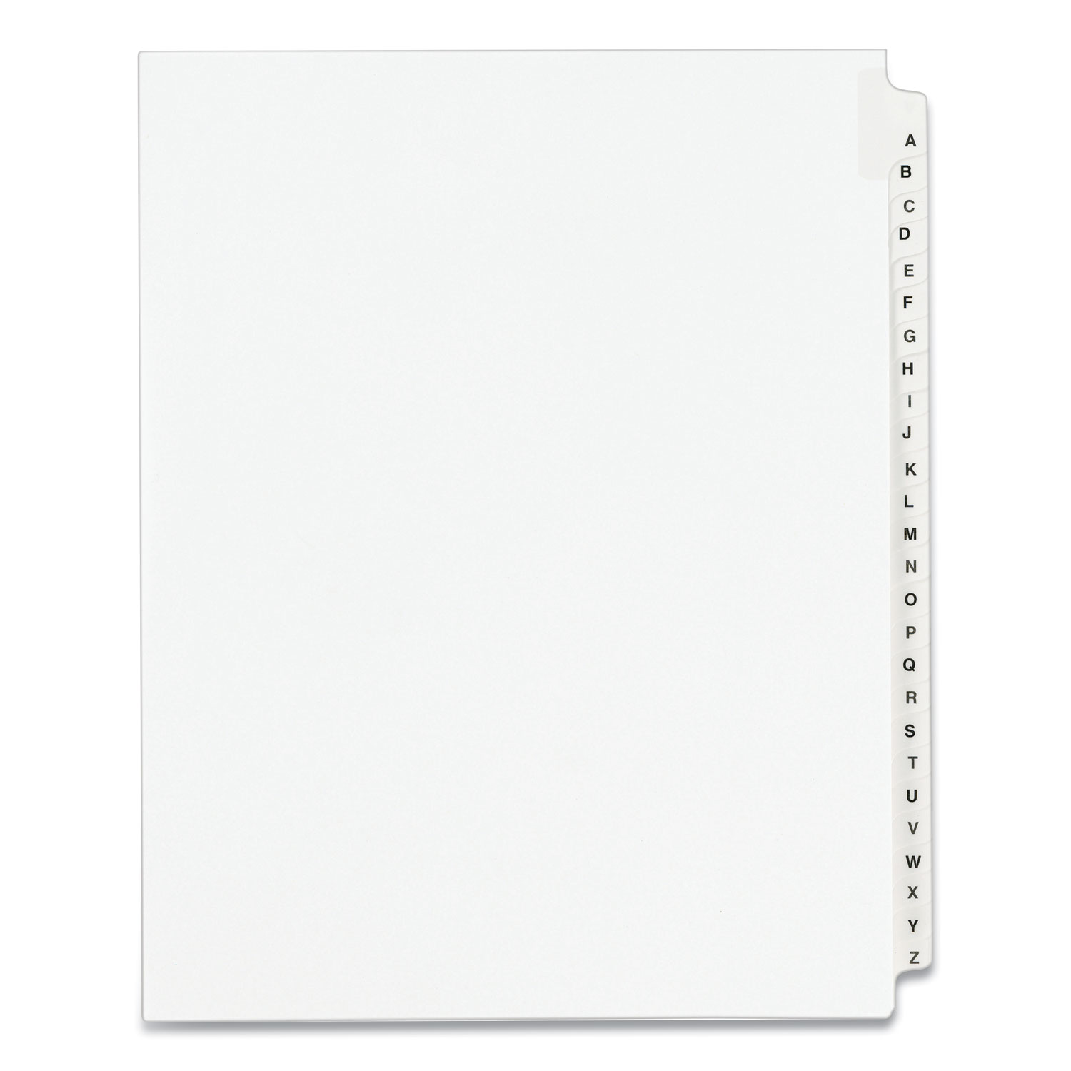 INDEX,LTR,SIDE TAB A-ZWHT