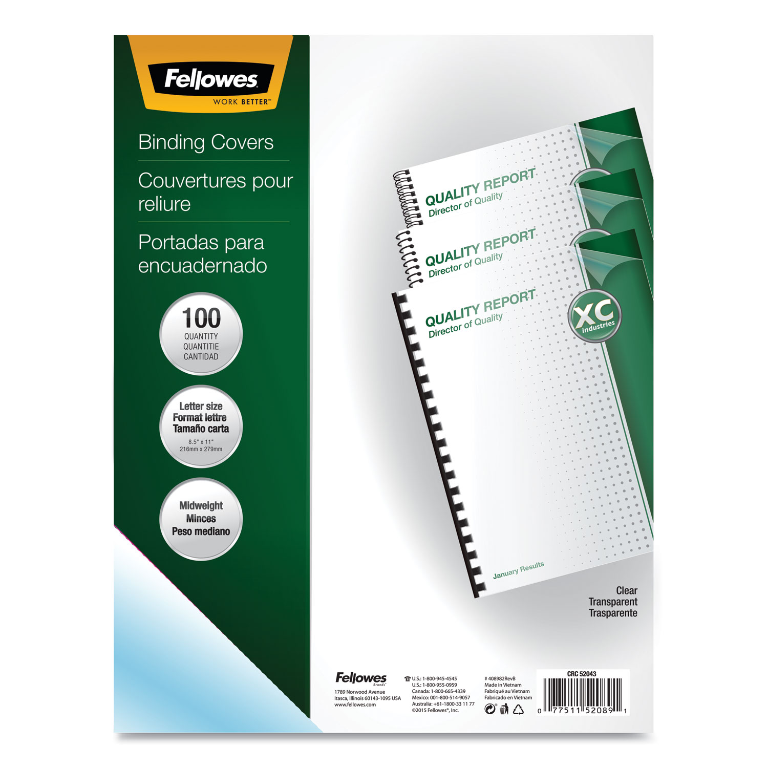 COVER,BND,LTR SZ100PK,CLR