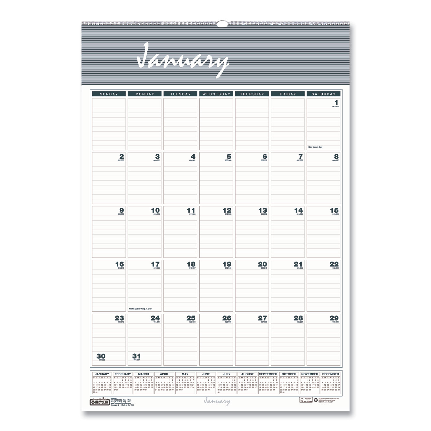 CALENDAR,WALL,MLY,12X17