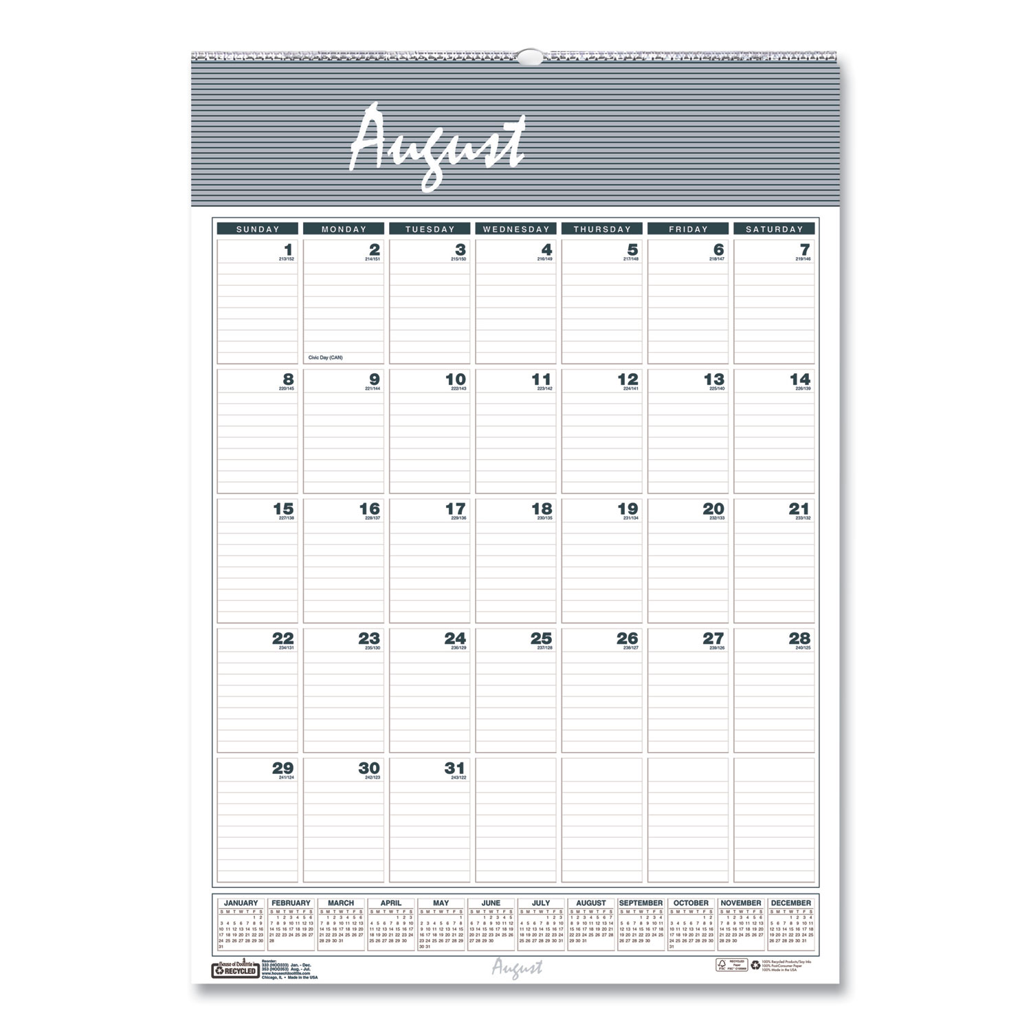 CALENDAR,WALL,ACADMIC,BGY