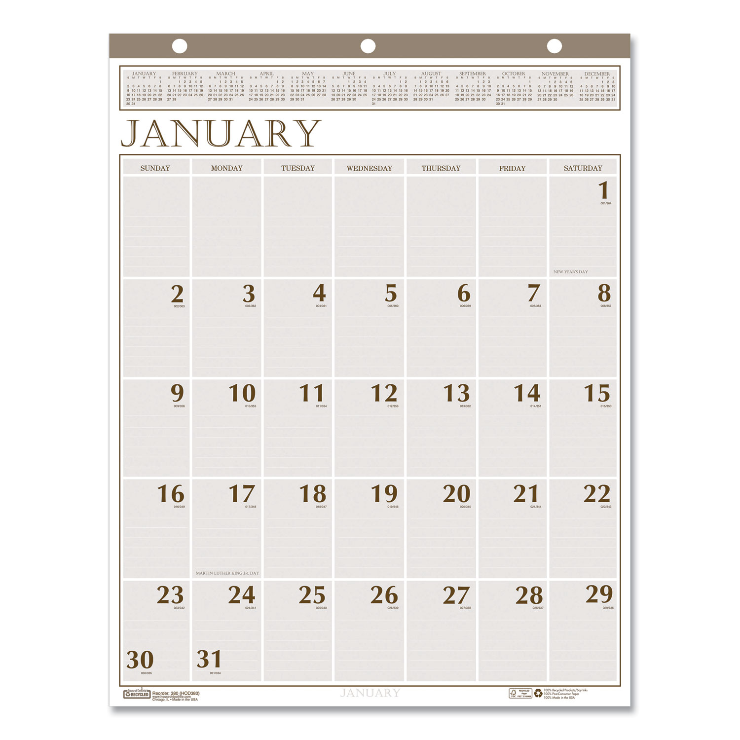 CALENDAR,WALL,MO,20X26