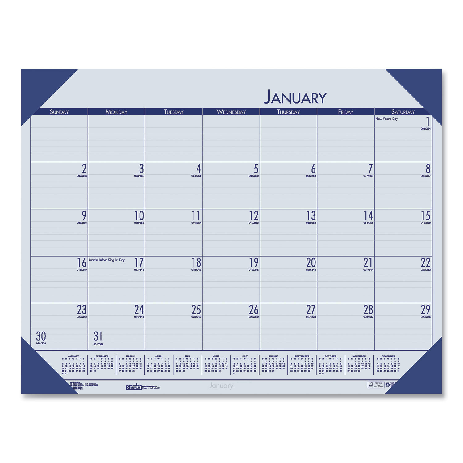 CALENDAR,DESK,12 MO,BE