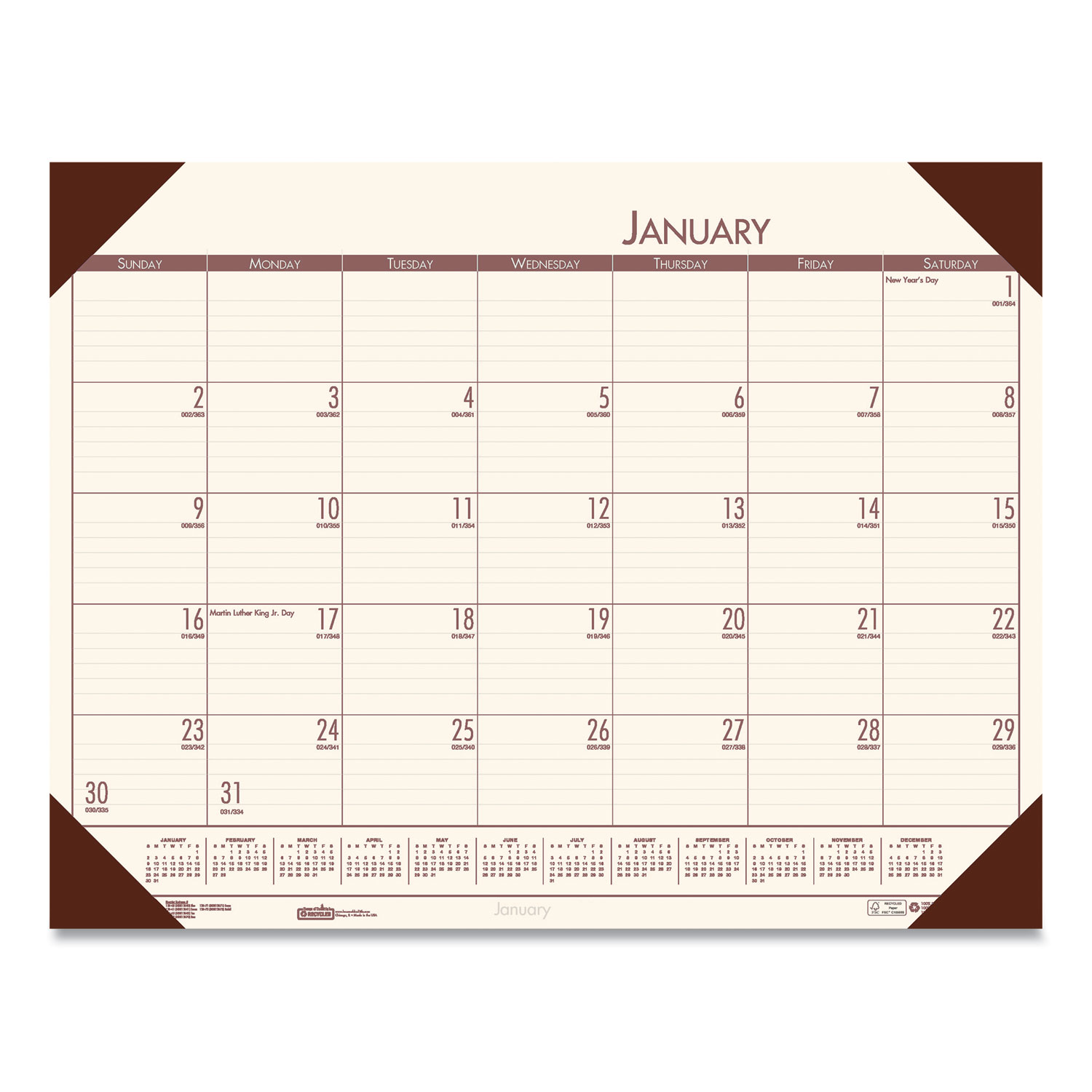 CALENDAR,DESK,12 MO,CM