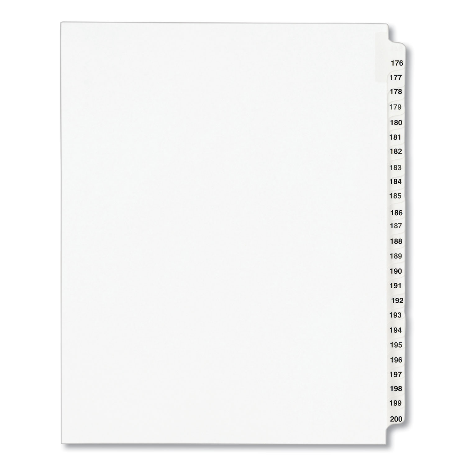 INDEX,SIDE TAB 176-200WHT