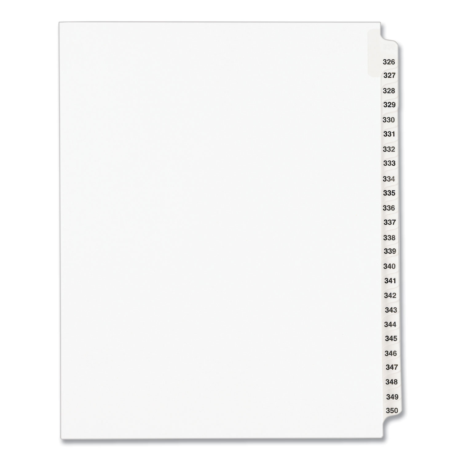 INDEX,LTR,#326-350,25,WHT