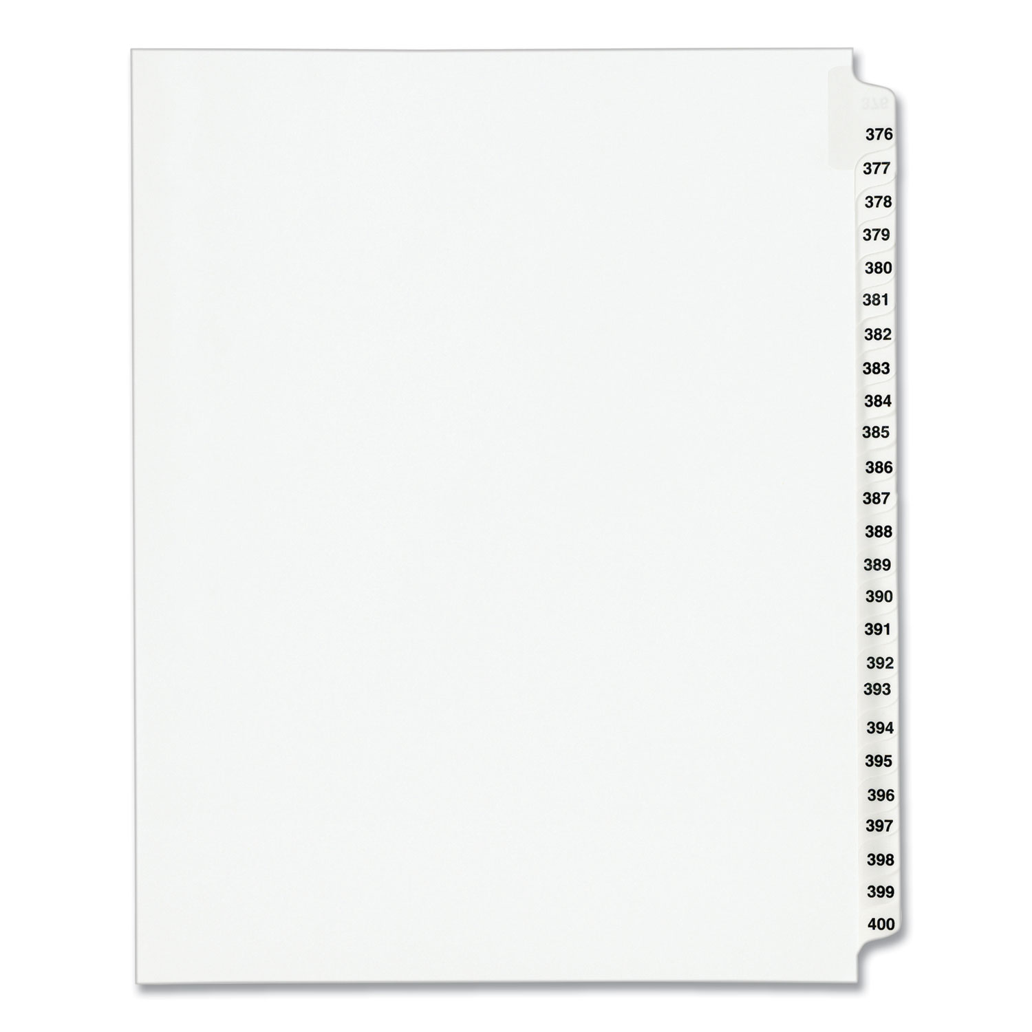 INDEX,LTR,#376-400,25,WHT