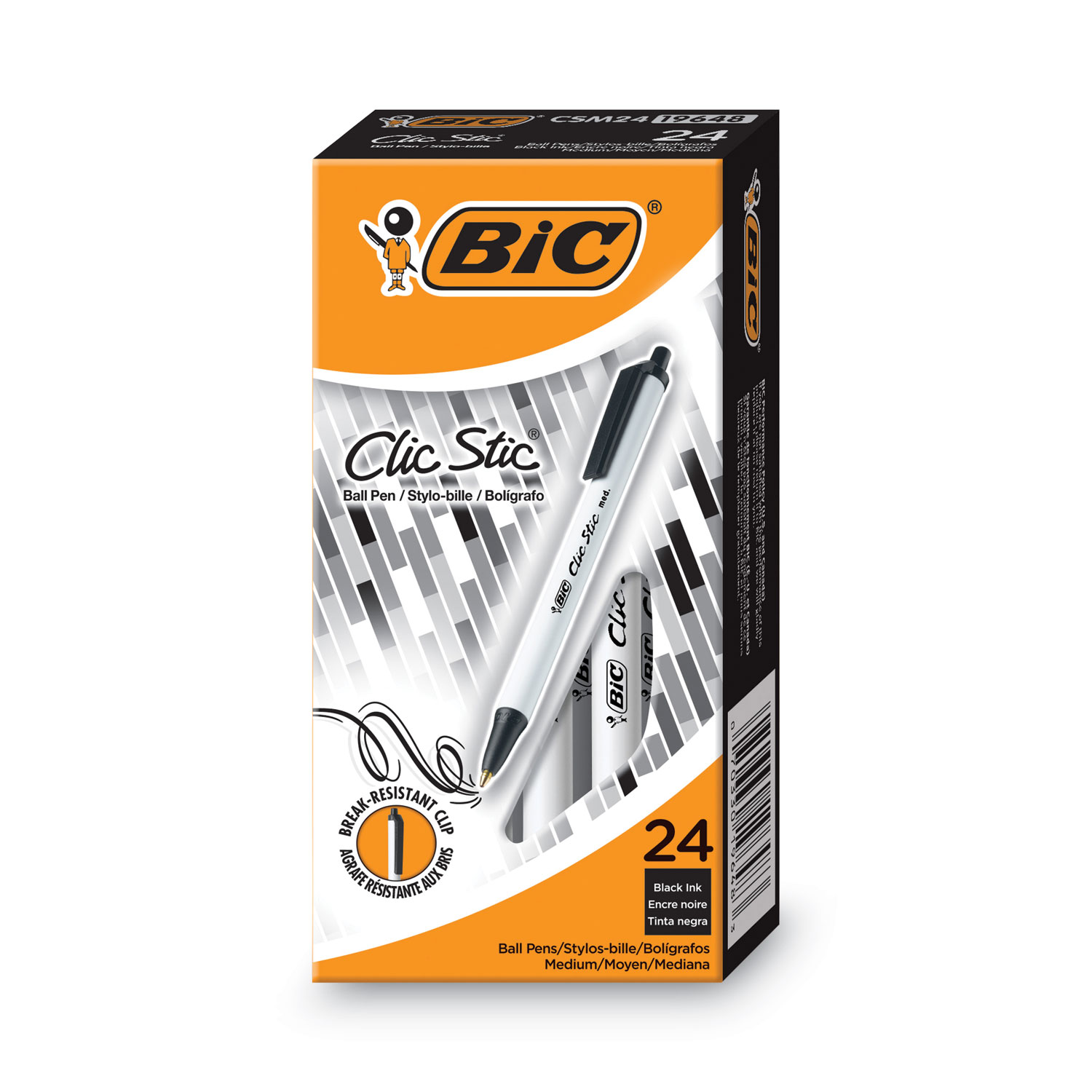 PEN,CLIC,STIC,RET,24PK,BK