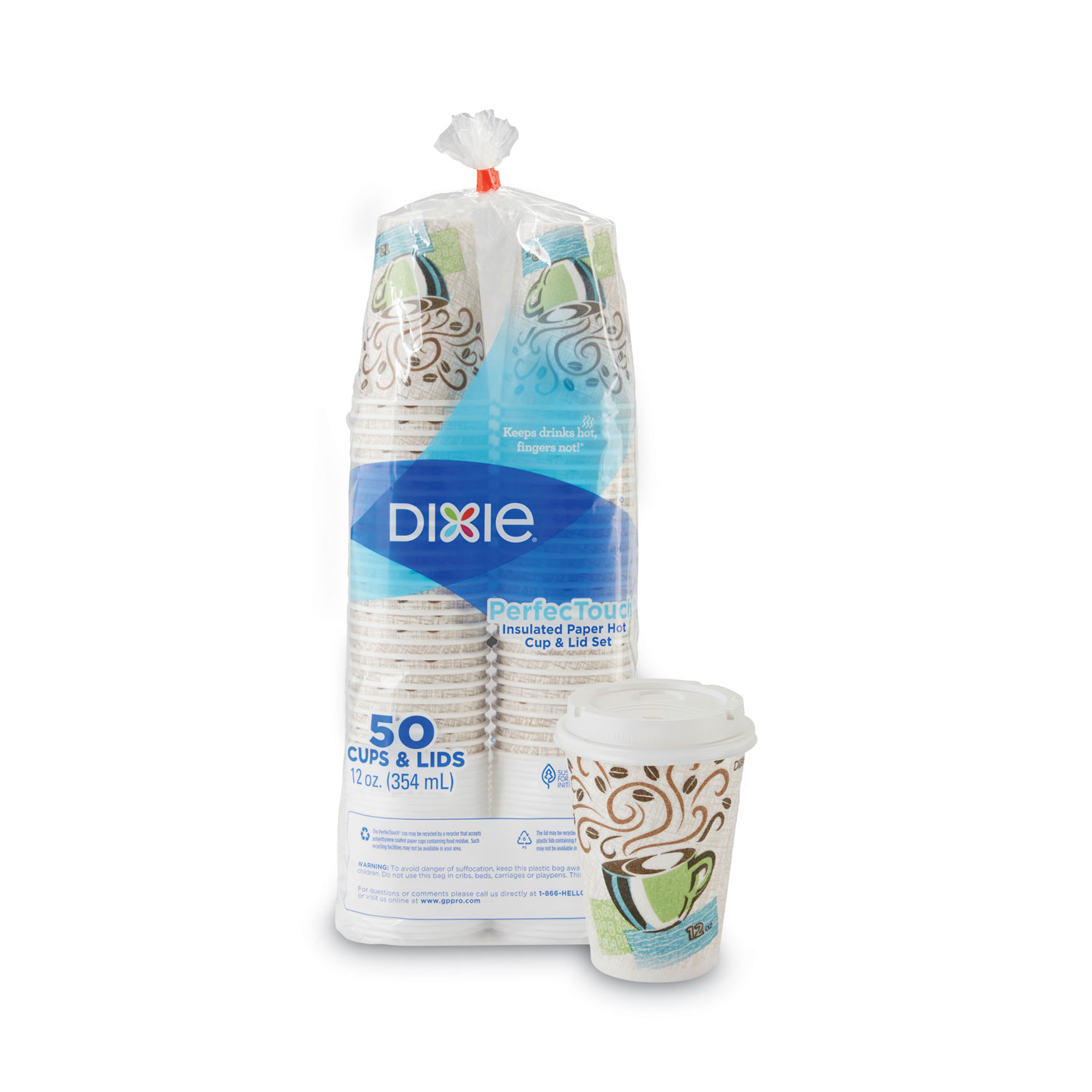 CUP,W/LID,12OZ,HOT,50/PK