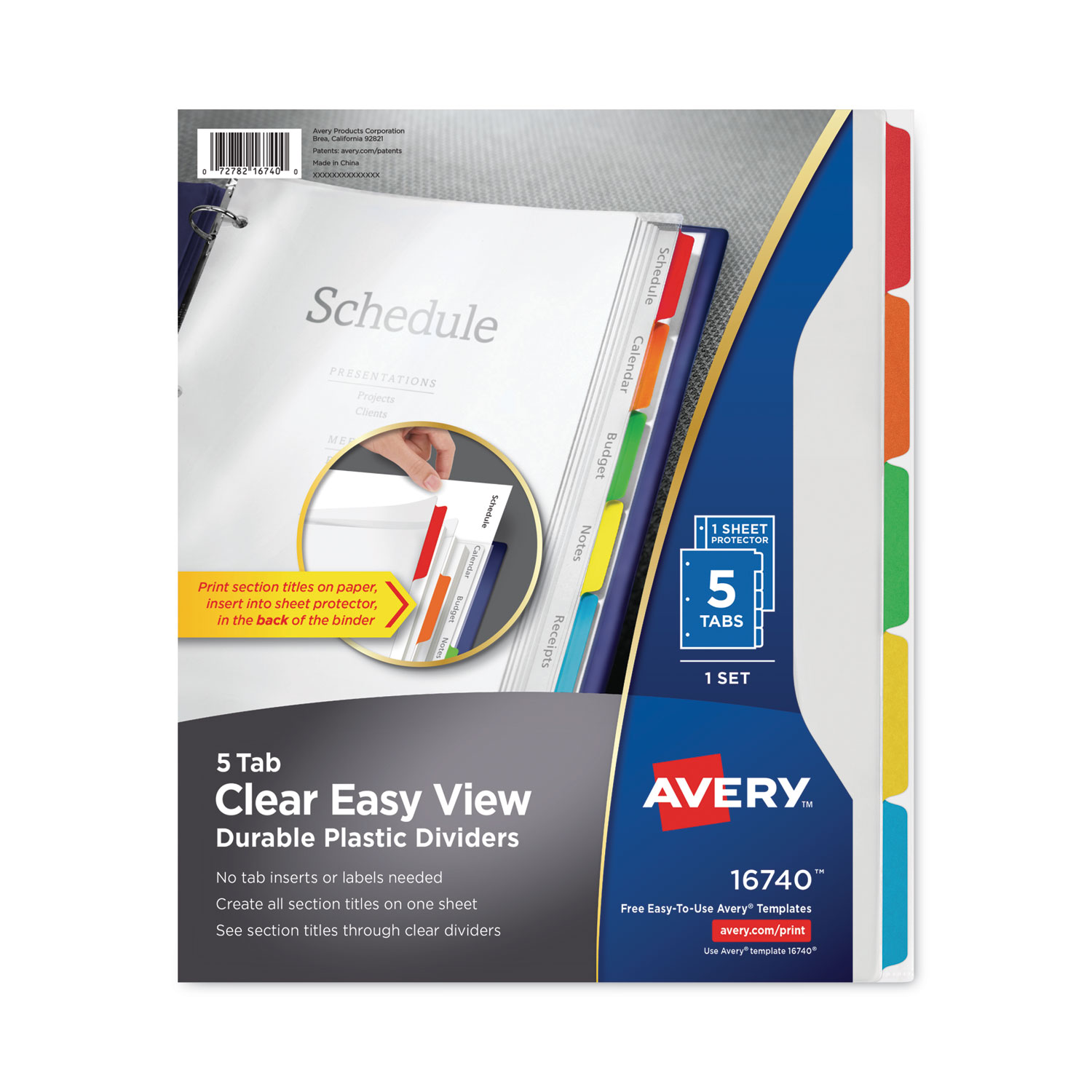 DIVIDER,PLSTC,5TAB/ST,AST