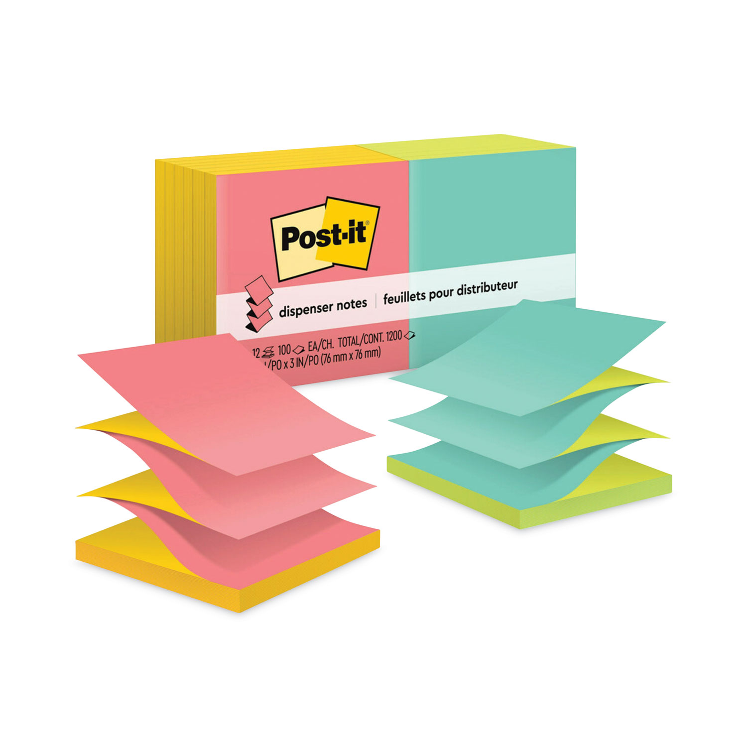 NOTE,POP-UP,3X3,12/PK,NE