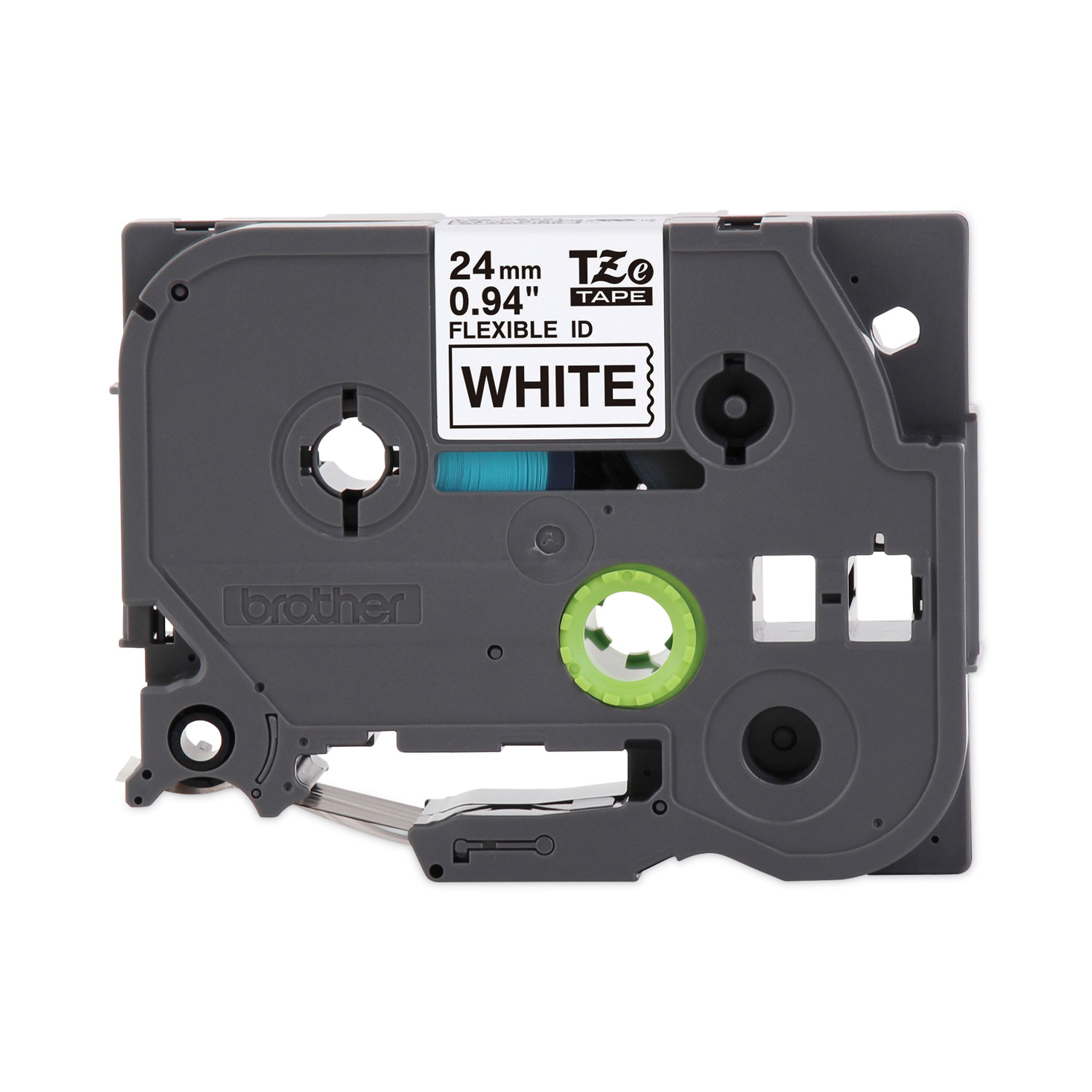 TZE-FX251 1" (24MM) Black on White Flexible ID Tape