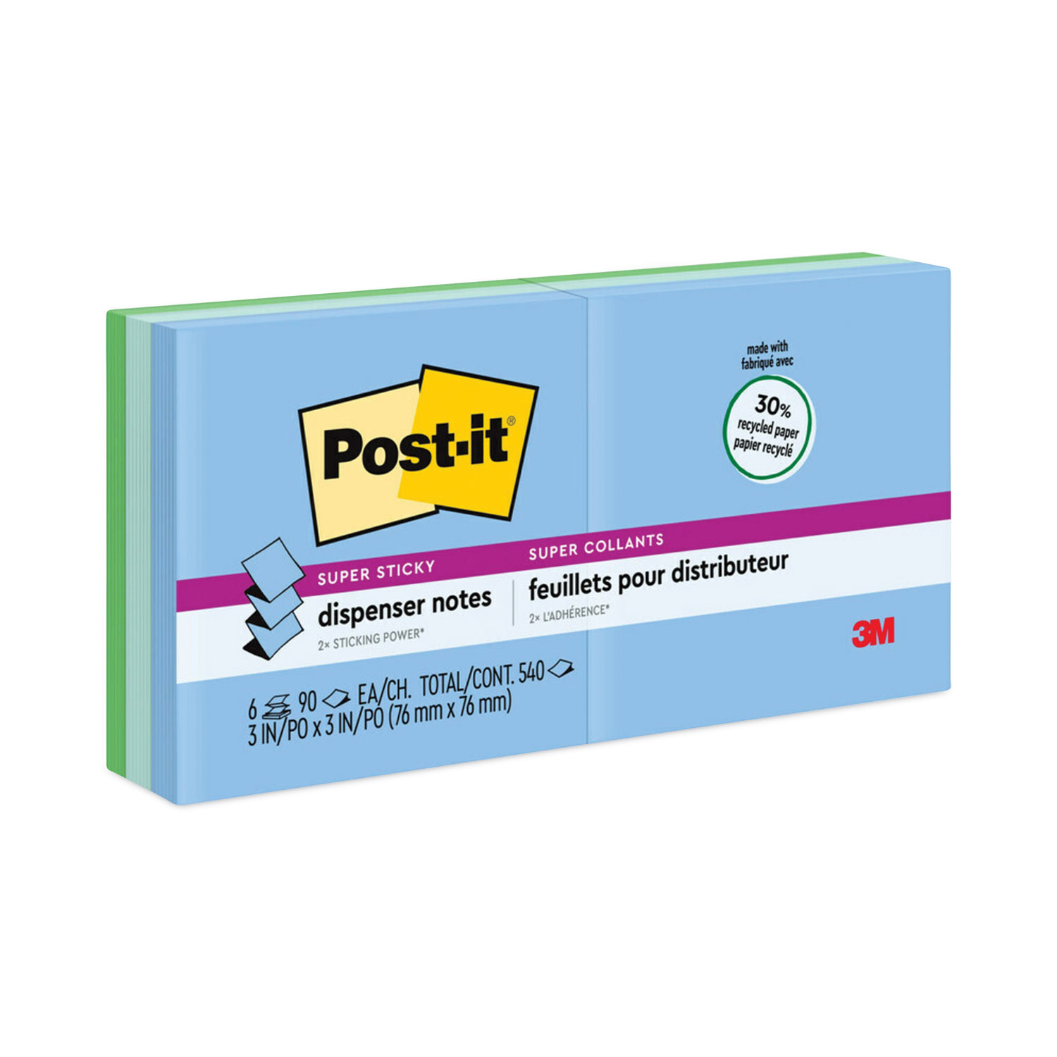 NOTE,PD,SPRSK,3X3,6PK,AST