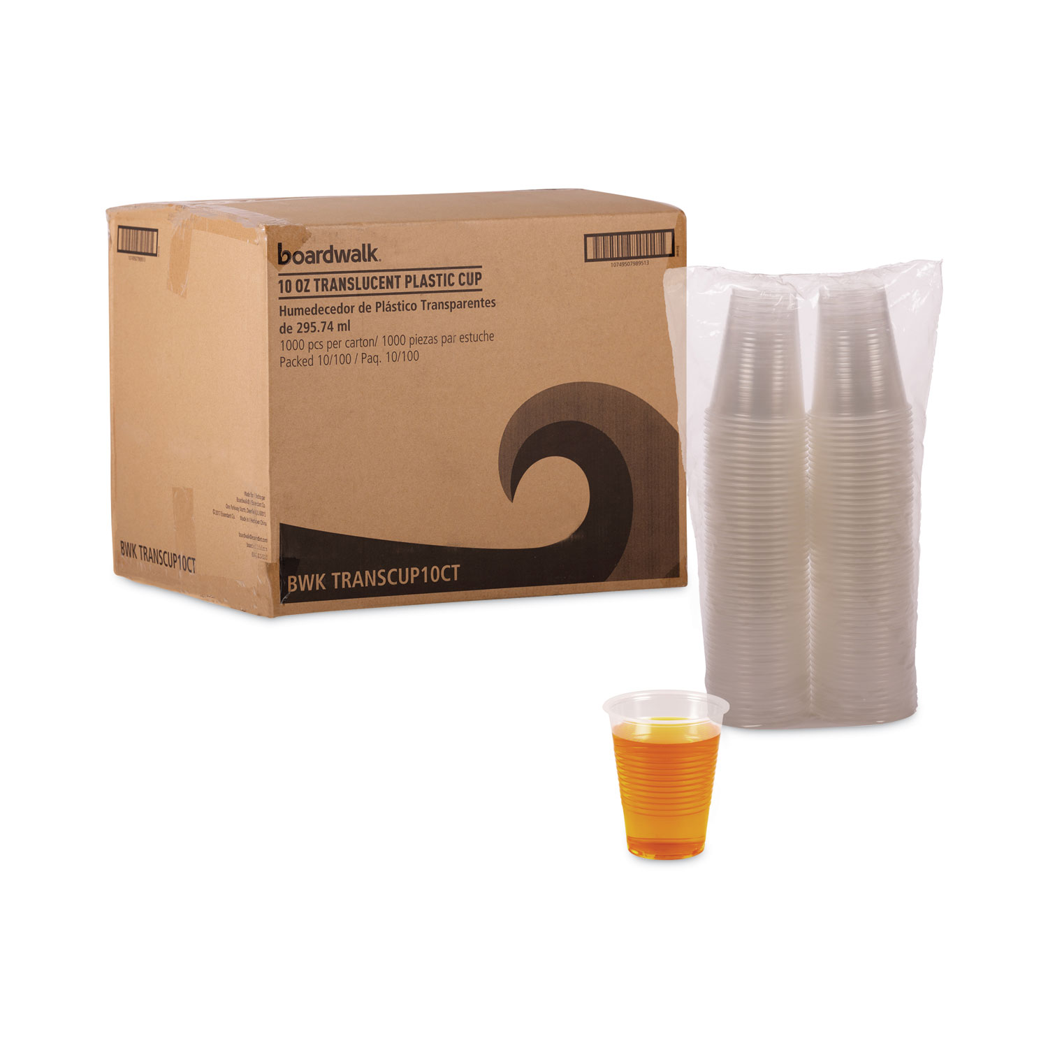 CUP,PLAS,10OZ,10/100,TR