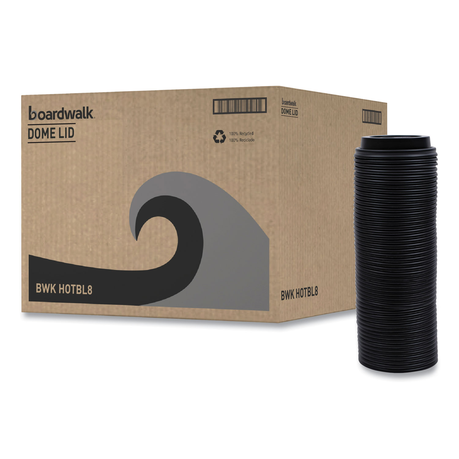 LID,DOME,8OZ,BK