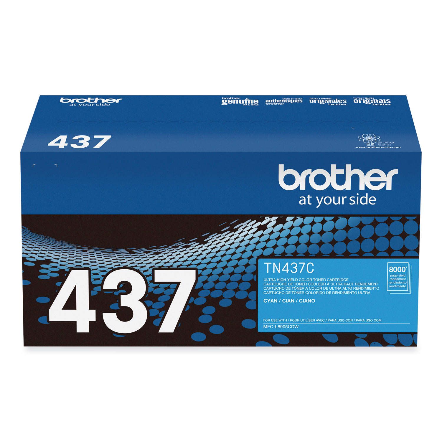 TN437C Ultra High-yield Cyan Toner Cartridge; Yield: 8,000 pages