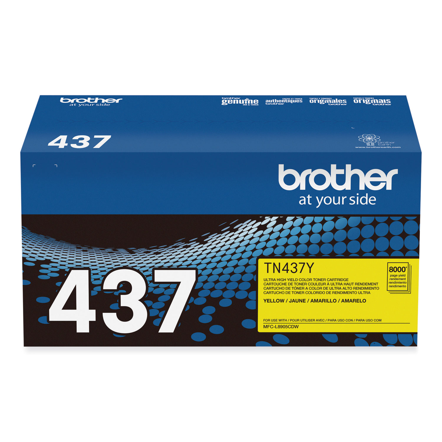 TN437Y Ultra High-yield Yellow Toner Cartridge; Yield: 8,000 pages