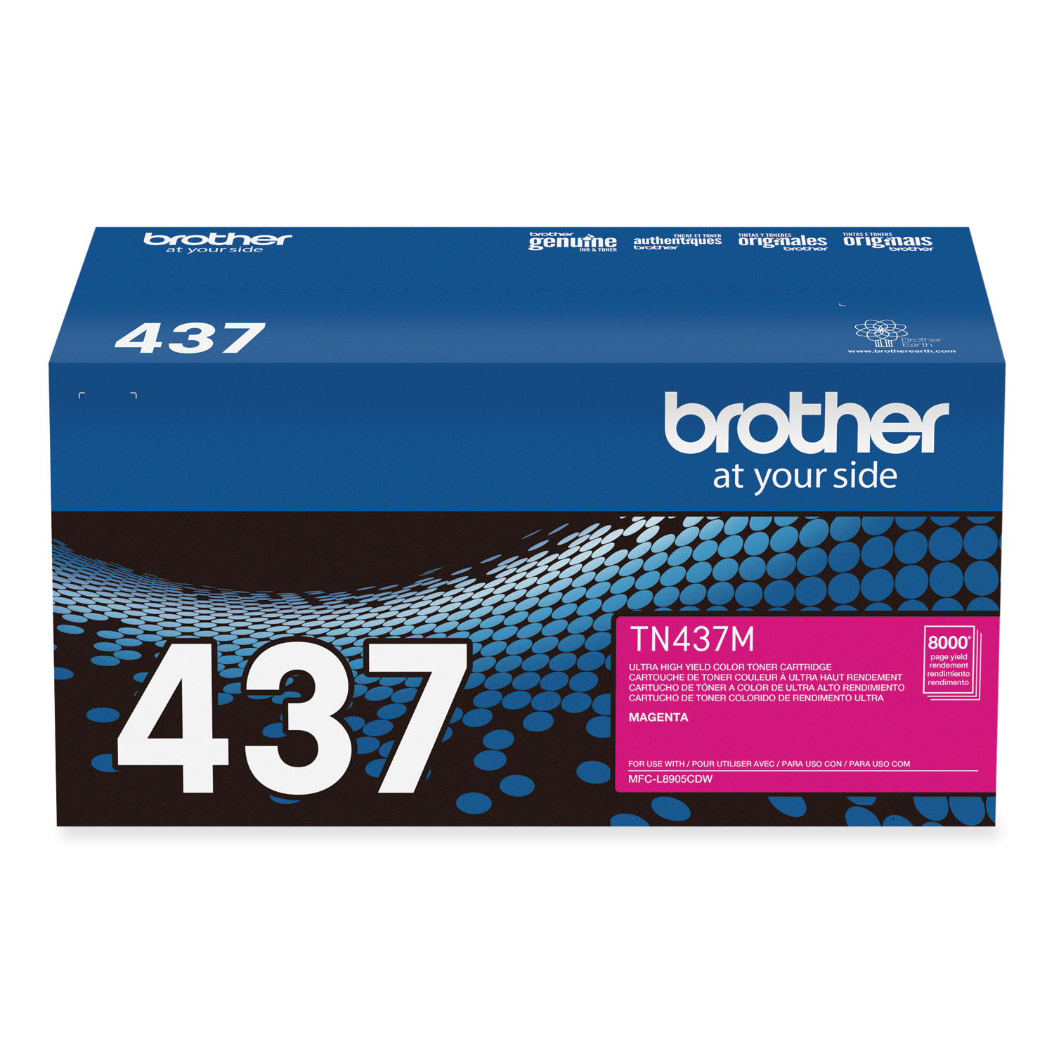 TN437M Ultra High-yield Magenta Toner Cartridge; Yield: 8,000 pages