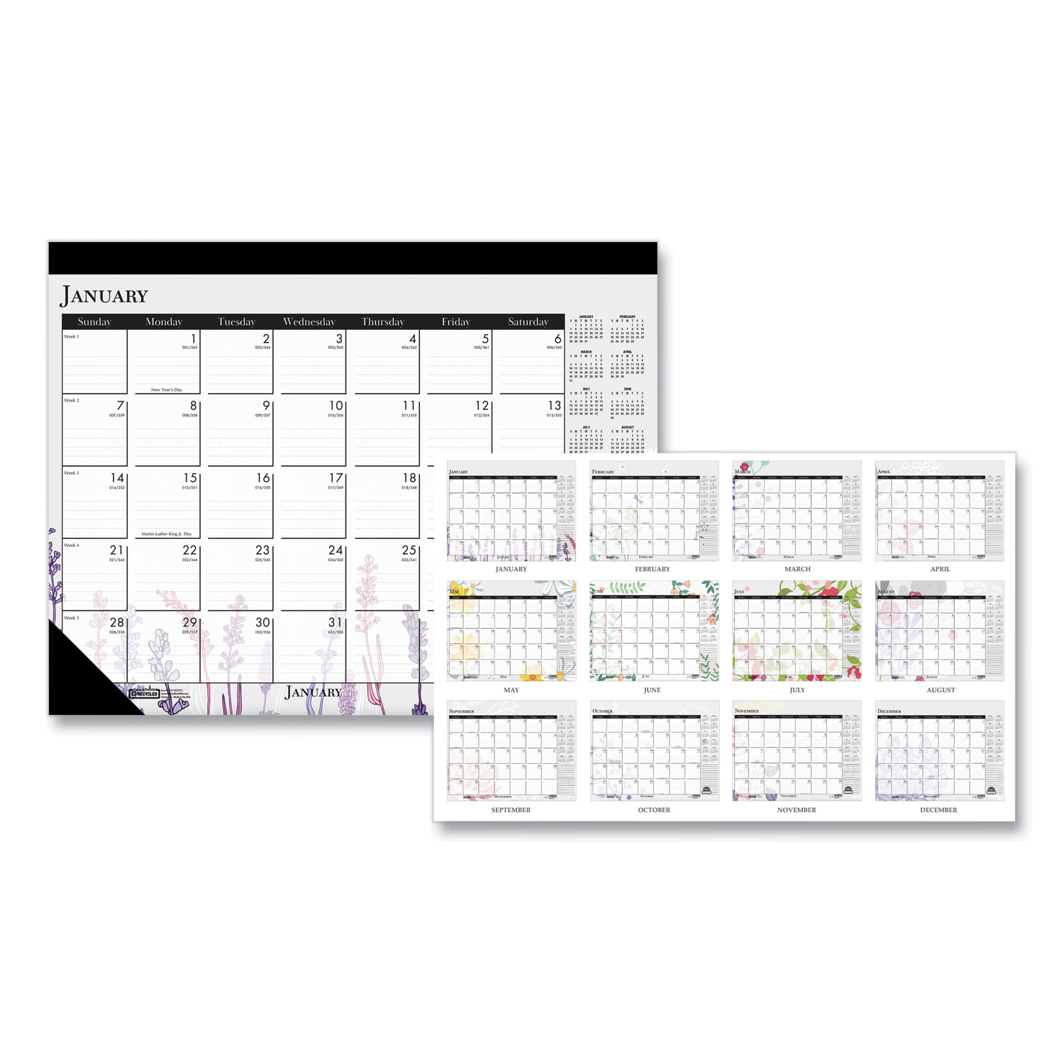 DESK PAD,WILDFLOWER,AST