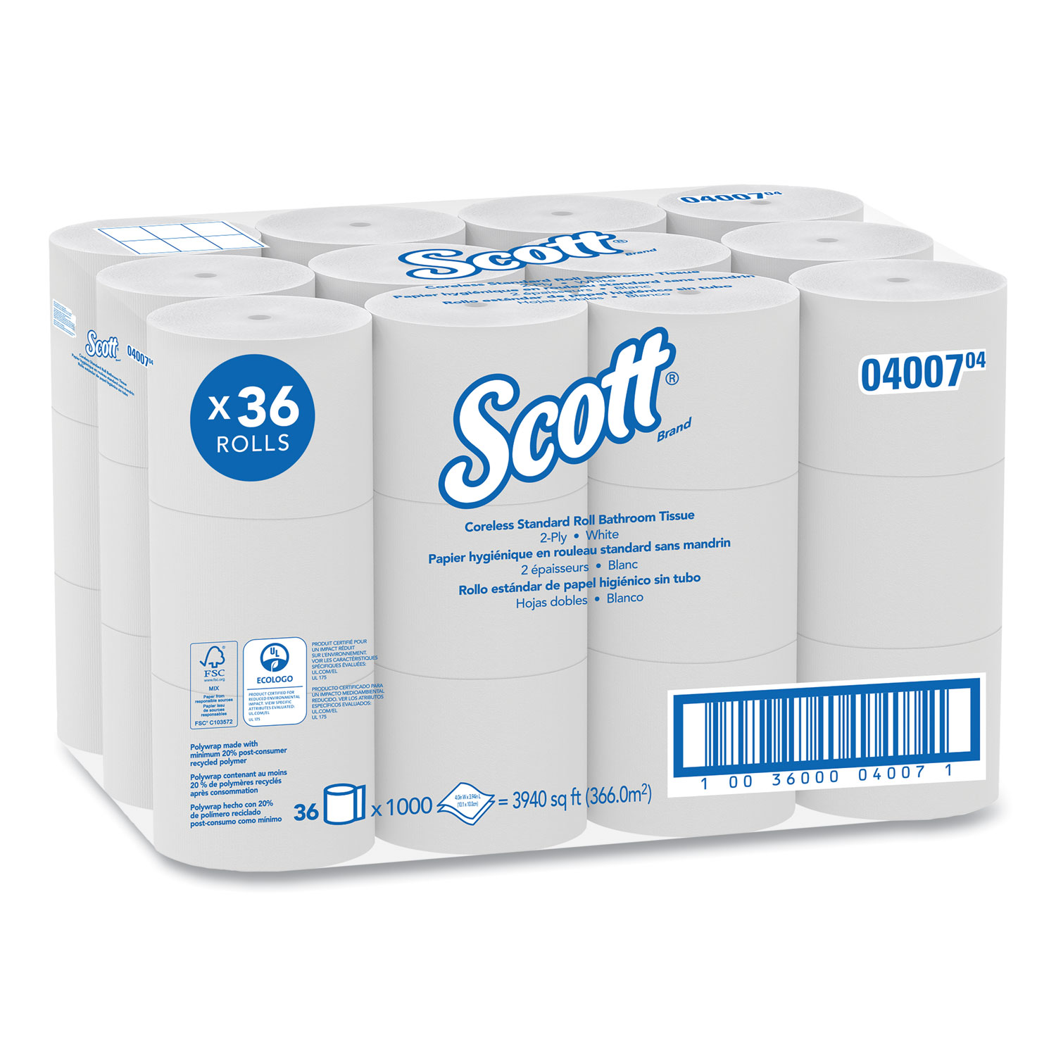 TISSUE,CORLS2PLY,1000SHRL