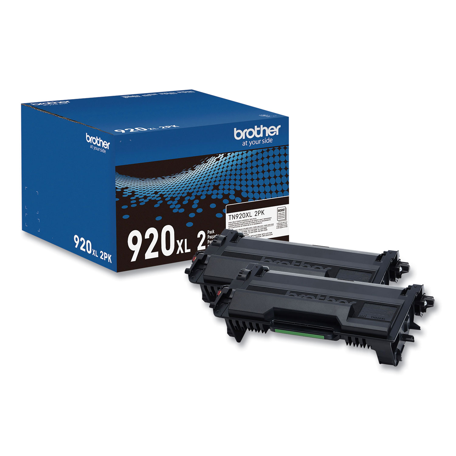 Brother TN920XL 2PK High-Yield Toner, 12,000 Page-Yield, Black, 2/Pack