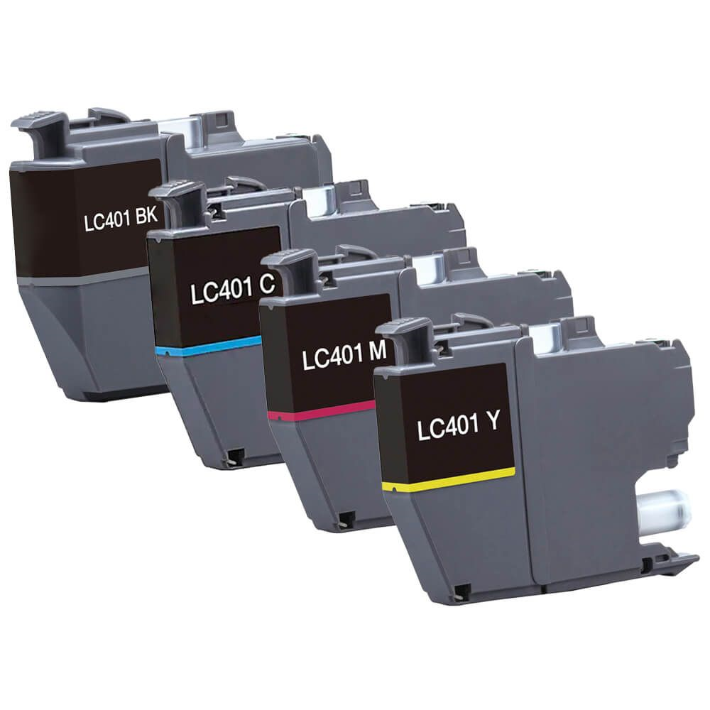 LC401 4PK includes 1 Black, 1 Cyan, 1 Magenta, and 1 Yellow cartridge.