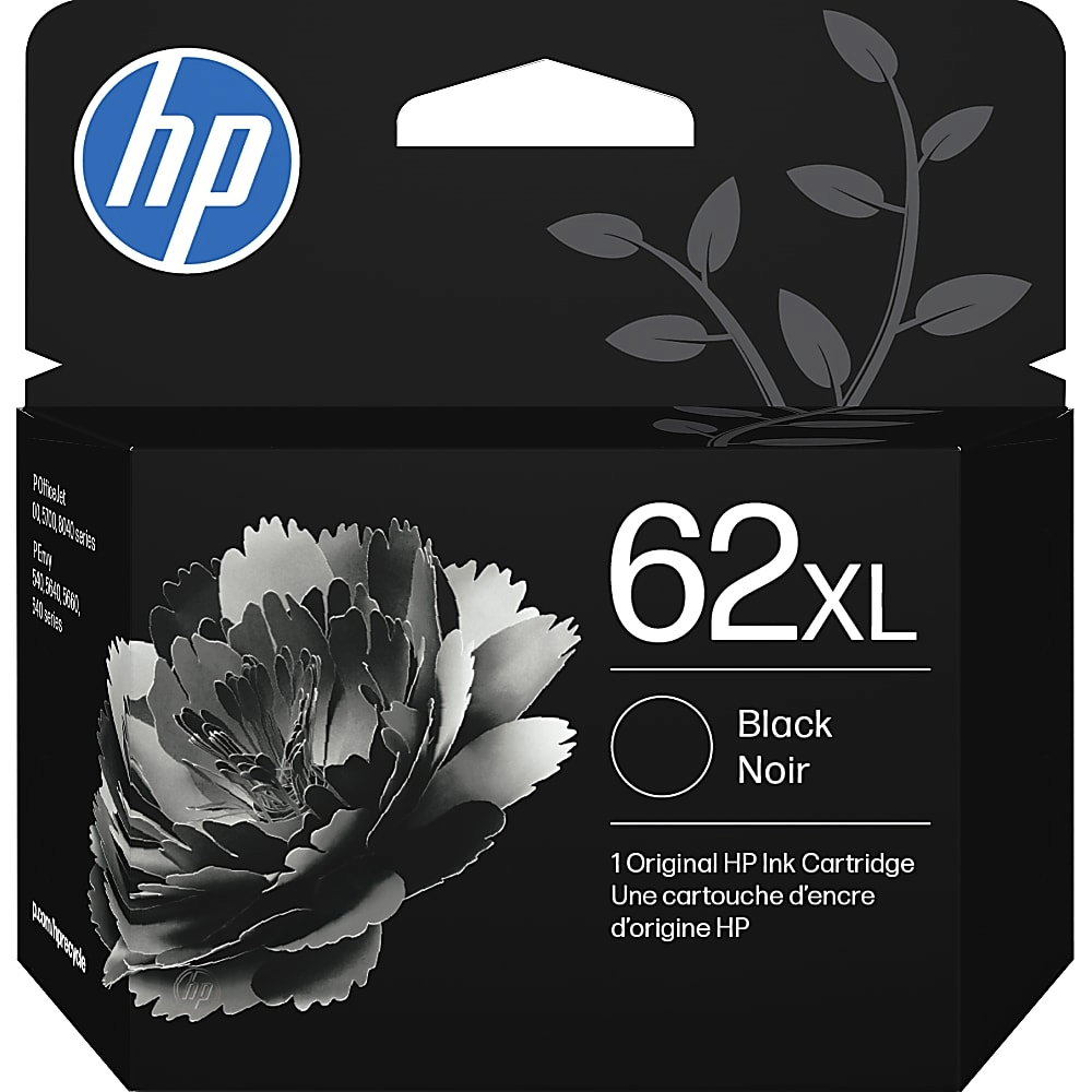 HP 62XL High Yield Black Ink Cartridge (C2P05AN) HP 62XL High Yield Black Ink Cartridge; Yield: 600 pages