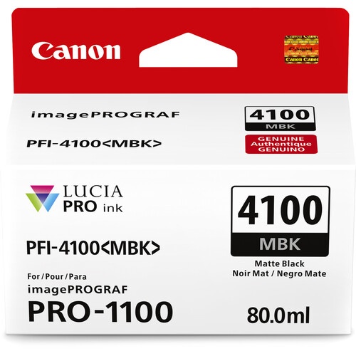 PFI-4100MBK Matte Black Ink Tank Ink Fill Volume - 80 ml