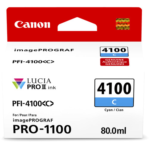 PFI-4100C Cyan  Ink Tank Ink Fill Volume - 80 ml