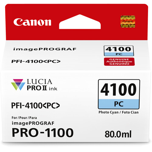 PFI-4100PC Photo Cyan Ink Tank Ink Fill Volume - 80 ml
