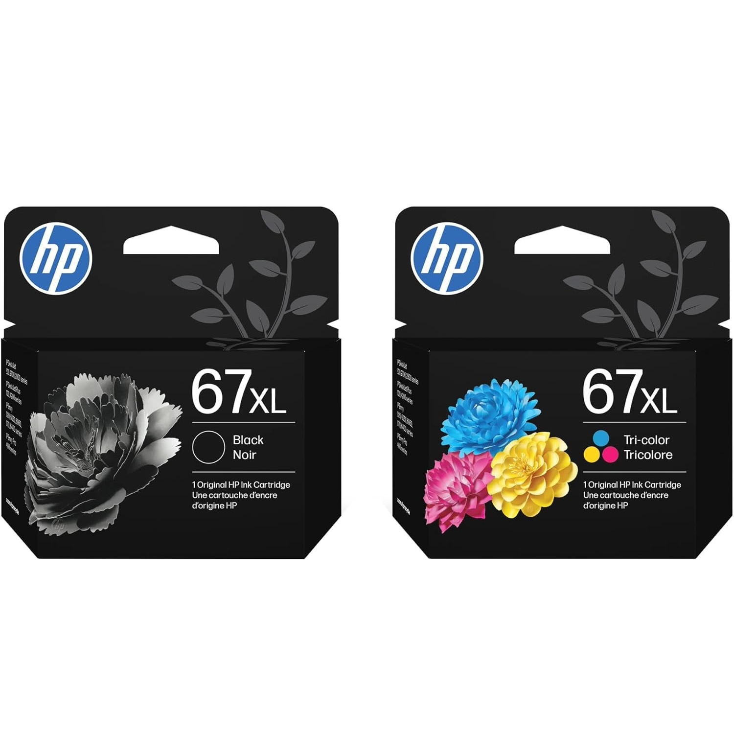 HP 67XL 2-Pack; Black Yield 240 pages, Tri-Color 200 pages